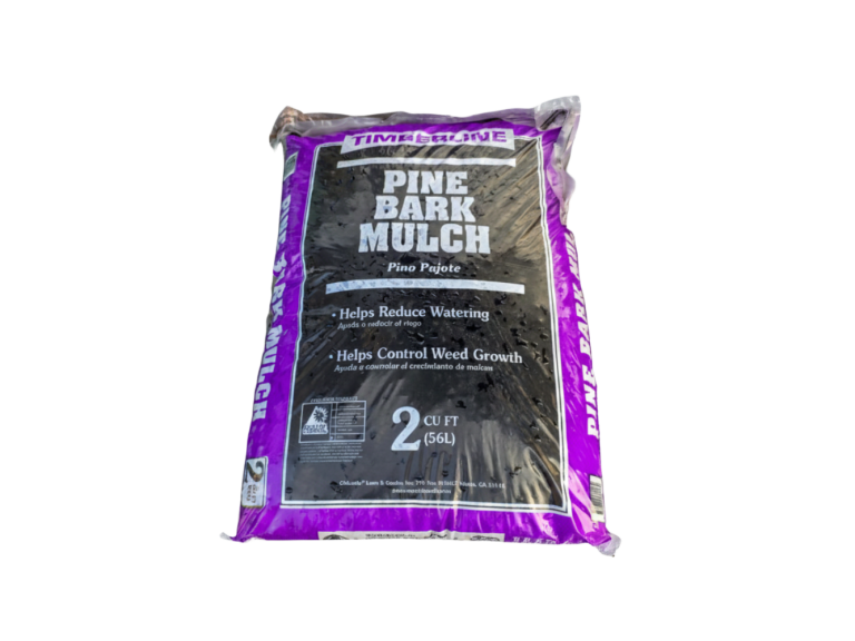 bag of dark pine bark mulch