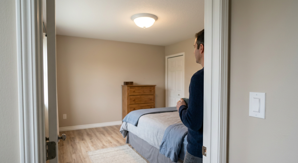 LED bulb in a clean ceiling light fixture for troubleshooting when a light bulb keeps burning out.
