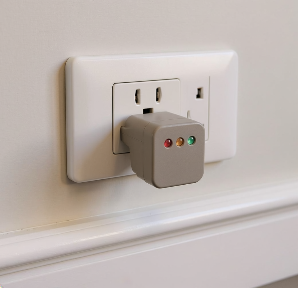 An outlet after an open neutral tester image