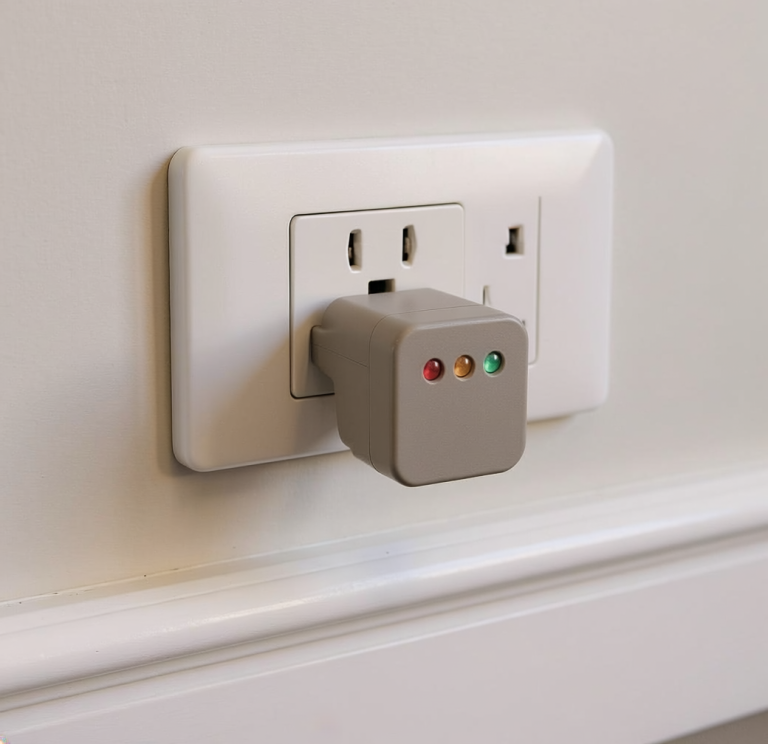 An outlet after an open neutral tester image
