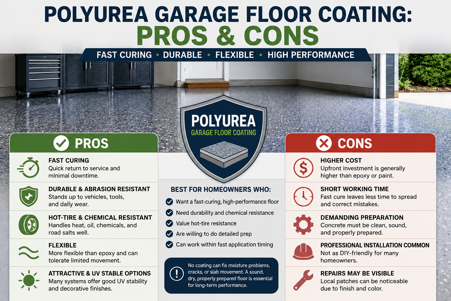 Polyurea Garage Floor Coating: Pros and Cons