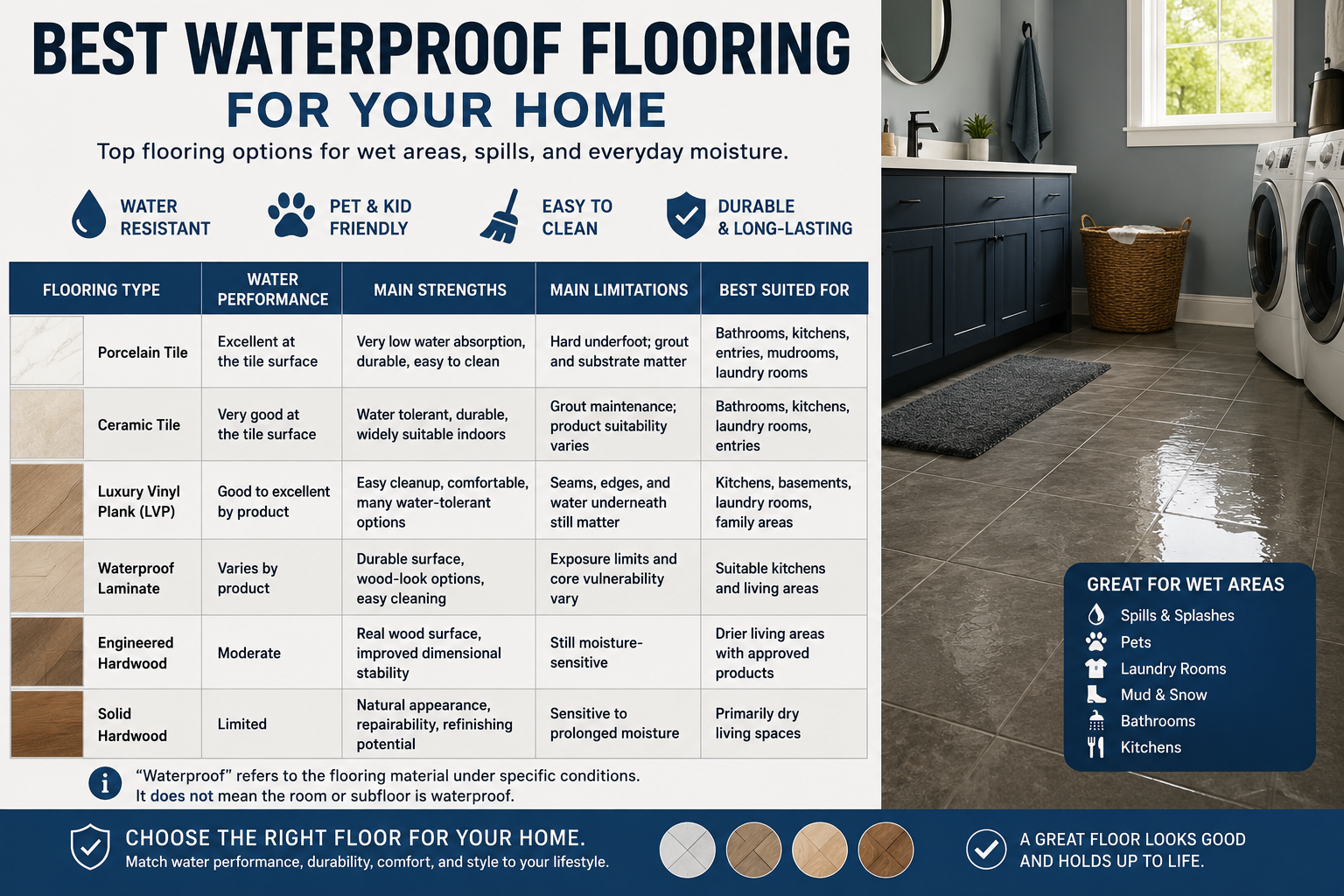 Comparison of waterproof flooring materials