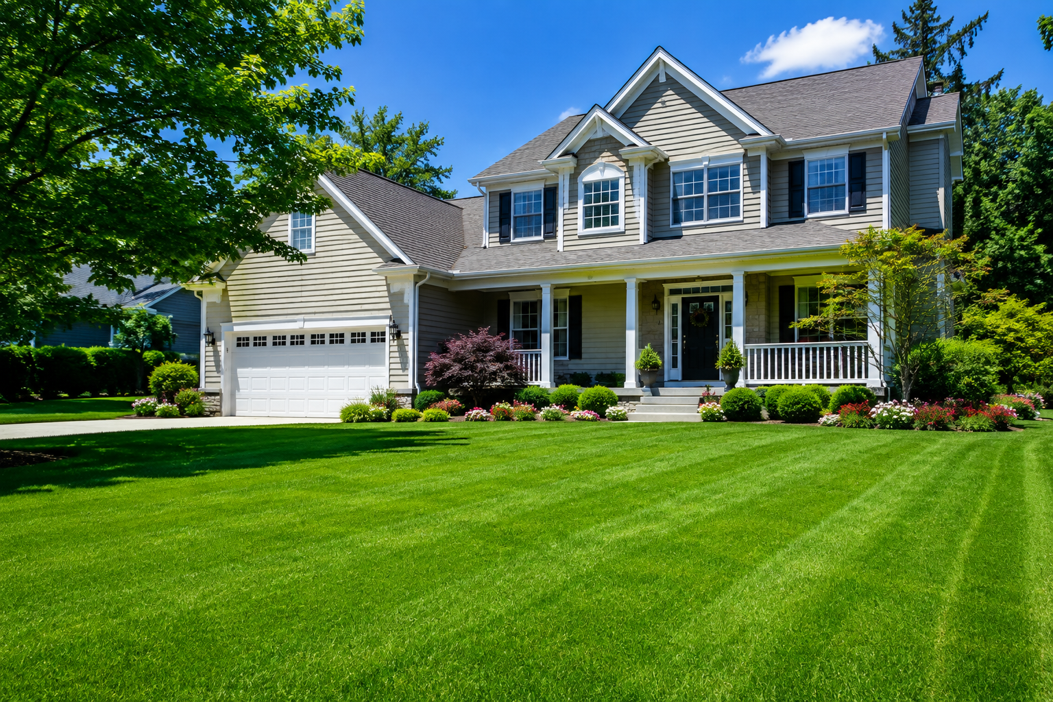 Seasonal spring lawn maintenance