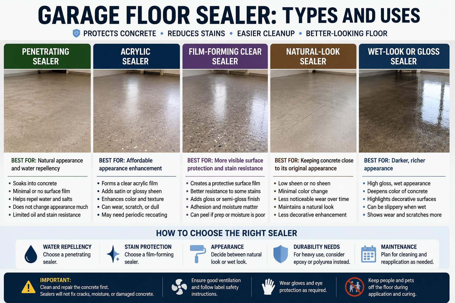 Garage Floor Sealer: Types and Uses