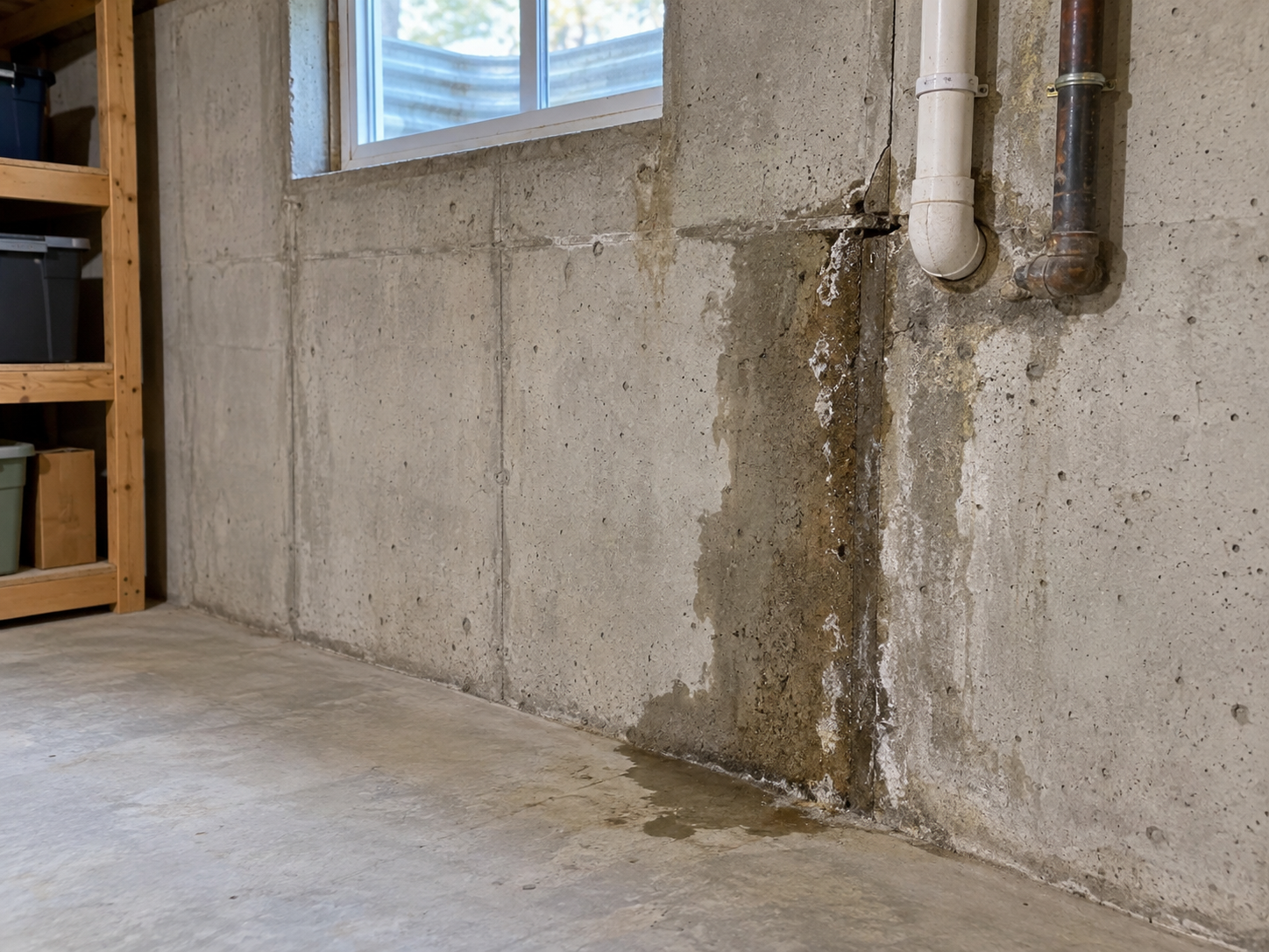 Water Seeping Through a Basement Wall